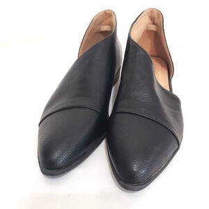 Catharine Malandrino SIZE 10 Flats Zwan Shoes D’Orsay Black Pointed Open Side